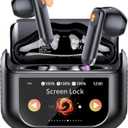 Wireless Earbuds, Bluetooth 5.4 Headphones with Multifunctional Touch Screen, 48H Hi-Fi Stereo Ear Buds with ENC Noise Cancelling Mic/5 EQ Modes Earbuds, IPX7 Earphones for iOS Android Black