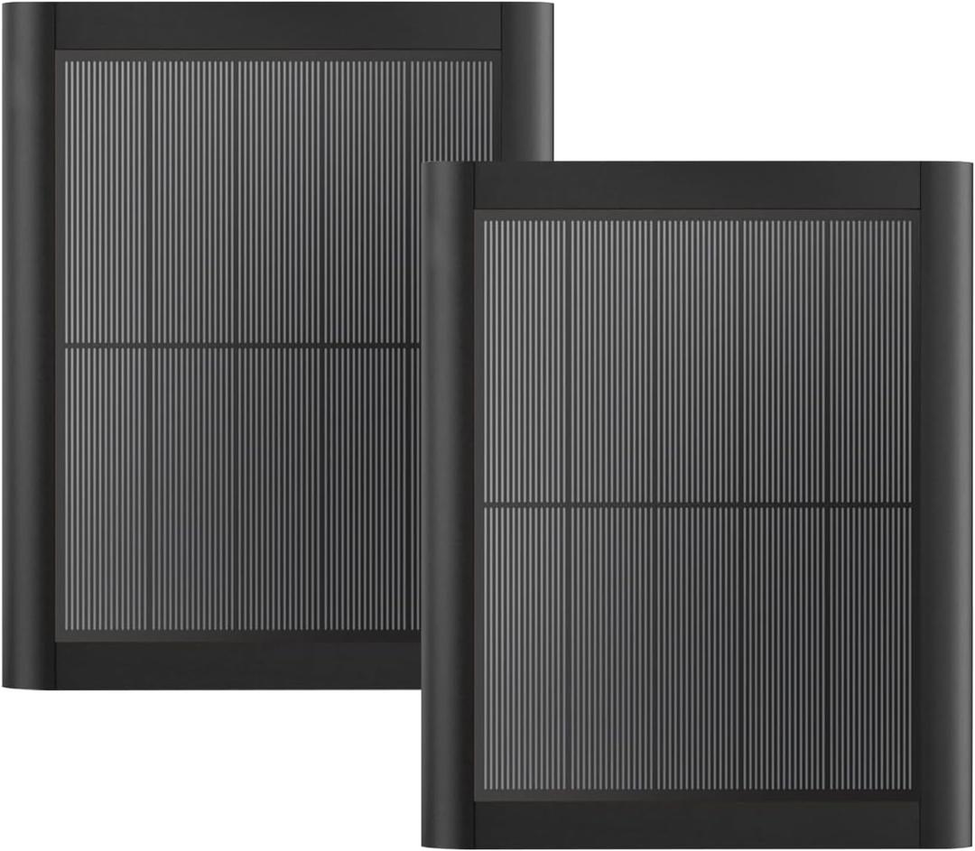 Ring Solar Panel(2nd Generation), 5W Ring Solar Panel Charger with Mount for Stick Up Camera & Pro, Spotlight Plus & Pro, Stick Up Cam Battery, Spotlight Cam Battery (2 Pack Black)