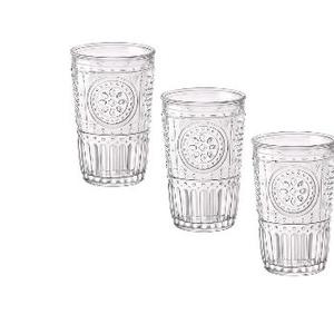 Bormioli Rocco Romantic Water Glass [Set Of 3] | 10.25 oz Premium Glass Set For Refreshments, Soda & Beverages | Italian Quality Glassware, Perfect For Dinner Parties, Bars & Restaurants (11.5 Ounces, Clear)