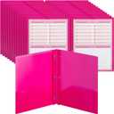 Mr. Pen- Plastic Folders with Pockets and Prongs, 24 Pack, Letter Size | Magenta, Flexible Plastic Folders with Prongs, Clear Front Pocket and Card Slot