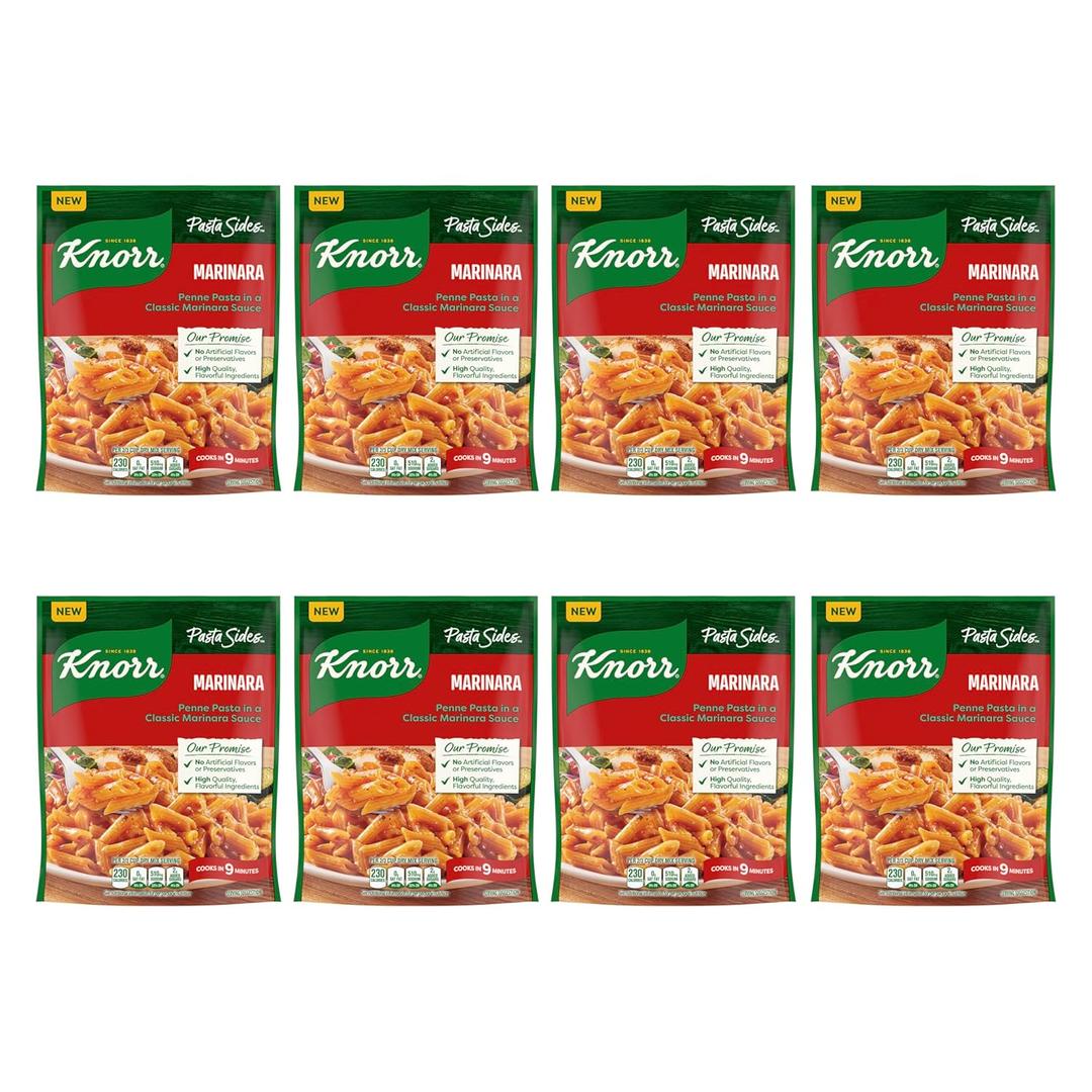 Knorr Pasta Sides Marinara Pasta 8 ct for a Delicious + Quick Side Dish, with No Artificial Flavors or Preservatives, 4.4 oz