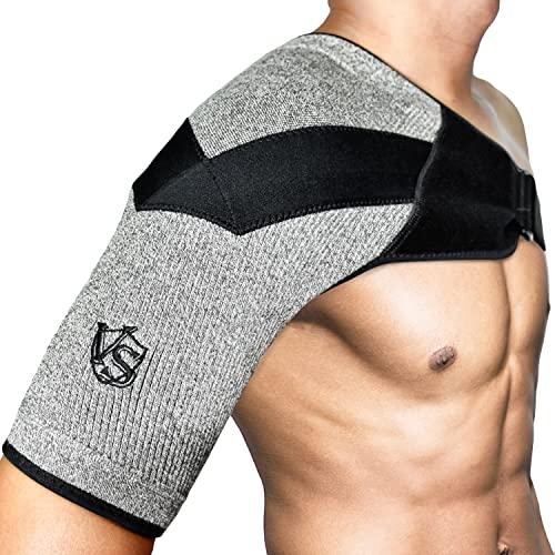Vital Salveo Shoulder Brace Compression Sleeve Wrap with Support and Stability Breathable for Shoulder Pain Dislocated Rotator Cuff Tendinitis (1PC) (L (Bicep 11.5"-13"))