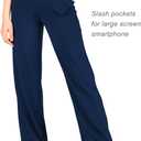 Yogipace Women's Petite/Regular/Tall Wide Leg Yoga Pants with Pockets Lightweight Drawstring Relaxed Fit Lounge Sweatpants (Blue, XL)