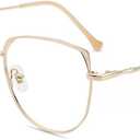 Firmoo Cat Eye Blue Light Blocking Glasses for Women, Metal Lightweight Blue Light Filter Computer Glasses (Gold)