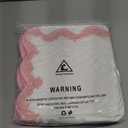 ORTIGIA Scalloped Pink Bathroom Rugs Non Slip Washable, Quick Dry Absorbent Soft Plush Microfiber Bath Mats, Bath Rugs for Bathroom Floor Carpet for Sink Bedroom, Pink and White, 20x32