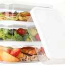 Quodac Food Storage Containers 4-Pack, 4.7 Cup Leakproof Lunch Boxes with Silicone Lids, Microwave & Dishwasher Safe, BPA-Free Meal Prep Containers