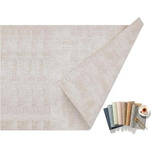 UnivoColors Faux Leather Placemat Set of 6,17"  12" Double-Sided Design,Waterproof,Heat-Resistant,Easy to Clean,Perfect for Dining Table,Kitchen, and Party Decoration(Beige)