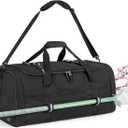 Lacrosse Bag Holds 2 Sticks and Shoes, Lacrosse Equipment Backpack with External Helmet Holder and Multi Pockets for All of Your LAX Gear, Black