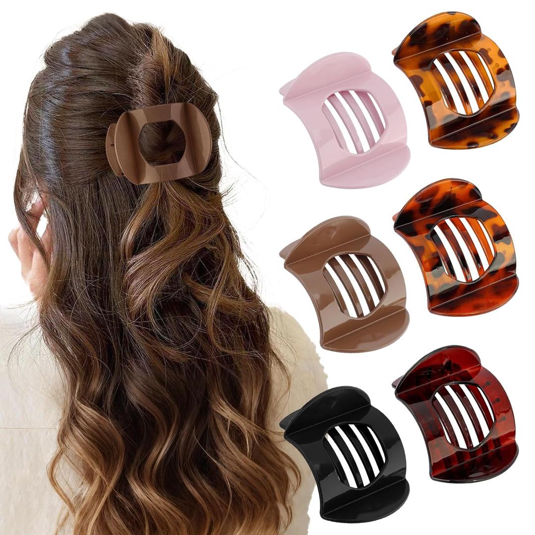 Canitor Flat Hair Clips for Women Flat Claw Clips for Thin Hair Acrylic French Clips Hair Accessories Gifts for Women Duckbill Duck Billed Alligator Barrette Hair Clips