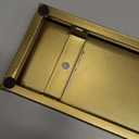 Deco 79 Metal Geometric 1 Panel Fireplace Screen with Rounded Edges and Rectangular Base, 38" x 5" x 29", Gold