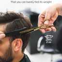 Hair Thinning Scissors Cutting Teeth Shears Professional Barber ULG Hairdressing Texturizing Salon Razor Edge Scissor Japanese Stainless Steel with Detachable Finger Ring 6.5 inch, Gold