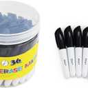 SKKSTATIONERY 36 Pcs Mini Dry Erase Markers, Whiteboard Markers, Marker Pens 3.5'', Black.
