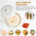 Large Tortilla Warmers with Lid, Embossed Ceramic Tortilla Holder Servers Oven Safe - Taco Tuesday, Taco Bar, 8.8 Inch Microwavable Food Storage Container, Bread Warmer Pancake Warmer, White, 8.8*8.8*4.1