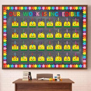 Resurhang 143 Pcs Crayon Theme Student Work Display Bulletin Board Set