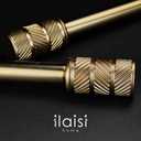1-1/8 Inch Diameter Antique Gold Curtain Rods with Knurl Design Finial, 36-72 inch Telescoping Single Curtain Rods for window width 24-68 inch, Drapery Rods for Bedroom,Living Room