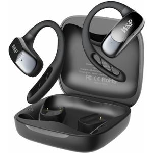 W&P OpenZone - Open-Ear Headphones,Bone Conduction,Wireless Bluetooth Earbuds with Earhook- Liquid Silicone-Water Resistant - Lightweight- 28 Hrs Playtime, Secure for Sports,Gym, Running and Workout