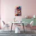 XLMDYYSW African American Wall Art Colourful Black Girl Reading Book Pictures Black Woman Canvas Prints Watercolor Butterfly Painting for Bedroom Decor Framed (Purple, 24L x 16W)