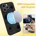 OOK Black Floral case for iPhone 15 Pro Max Case [Compatible with MagSafe], Cute Sunflower Floral Blooms Design Soft TPU Shockproof Protective for Women Girls Slim Magnetic Phone Cover