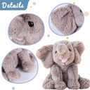 Hopearl Adorable Plush Calf Elephant Toy Floppy Elephish Ultra Soft Stuffed Animal for Boys Girls Kids Toddlers, Gray, 9''
