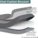 Shinnwa Kitchen Chair Cushions Set of 6, Patented Design Memory Foam Dining Chair Pads with Ties and Washable Cover, 6 Pack, 17" x 16" x 2", Dark Grey