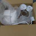 Sfozstra Large Gravity Dispenser for Dogs: 8L White Automatic Stainless Steel Water Bowl Waterer - Great for Family Homes and Outdoor Activities