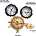 BETOOLL Nitrogen Regulator with 0-600 PSI Delivery Pressure Equipment Brass Inlet Outlet Connection Gauges