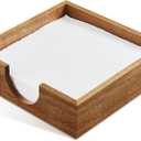 Acacia Wood Napkin Holder for Table, Napkins Holders For Paper Napkins, Flat Napkin Holder for Luncheon, Napkin Holders for Kitchen Dinner Table Decor, Napkin Dispenser for Indoor & Outdoor Use (7.32 x 7.32 x 2.2 inches)