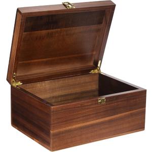 Large Wooden Keepsake Box - Wood Storage Box Decorative Boxes with Lid for Storing Keepsake Memory Gift, 12.5 IN Decorative Boxes for Home Decor-WB004-240303 (brown, 12.5 x 9.4 x 6.1 IN)