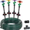 Eden 97065 Daisy Above-Ground 50 Ft Garden Hose and Sprinkler System, DIY Plant Watering Set