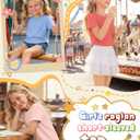 3 Pack Girls' Short Sleeve T-Shirts Loose Fit Crew Neck Tops Raglan Curve Hem Shirts Casual Kids Basic Tees 5-14Y