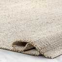 GRUHUM Jute Cotton Area Rug 8'x10' ft Large Rectangle Hand Woven Natural Farmhouse Rug for Living Room, Bedroom Kitchen - Rustic Vintage Bohemian Eco-Friendly Carpet Home Dcor 8x10 ft Natural
