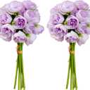 9 Bunches 27 Pcs Light Purple Ranunculus Artificial Flowers, Faux Silk Mini Wedding Filler Flowers, DIY Flower Bouquet for Centerpieces, Bridal Shower Decorations,Arrangements,Home Decor(Light Purple)
