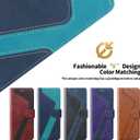 for iPhone 16 Pro Wallet Case,PU Leather Flip Case RFID Blocking Credit Card Holder Folio Magnetic Stand TPU Shockproof Cover Compatible with iPhone 16 Pro, Blue Green