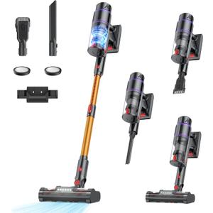 Cordless Vacuum Cleaner, Lightweight Stick Vacuum with 50Kpa Suction
2500mAh Battery, 70 Mins Runtime, Anti-Tangle, Self-Standing, for Home, Pet Hair, Hardwood Floor & Carpets