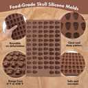 2 x 2-Pack Halloween Skull Chocolate Molds  70-Cavity Skull Silicone Mold + 150 Halloween Foil Wrappers  DIY Candy, Chocolate & Treats