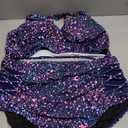 Yonique Womens Plus Size Bikini High Waisted Swimsuits Two Piece Bathing Suits Tummy Control Swimwear (Star Whole Sky) 18 Plus