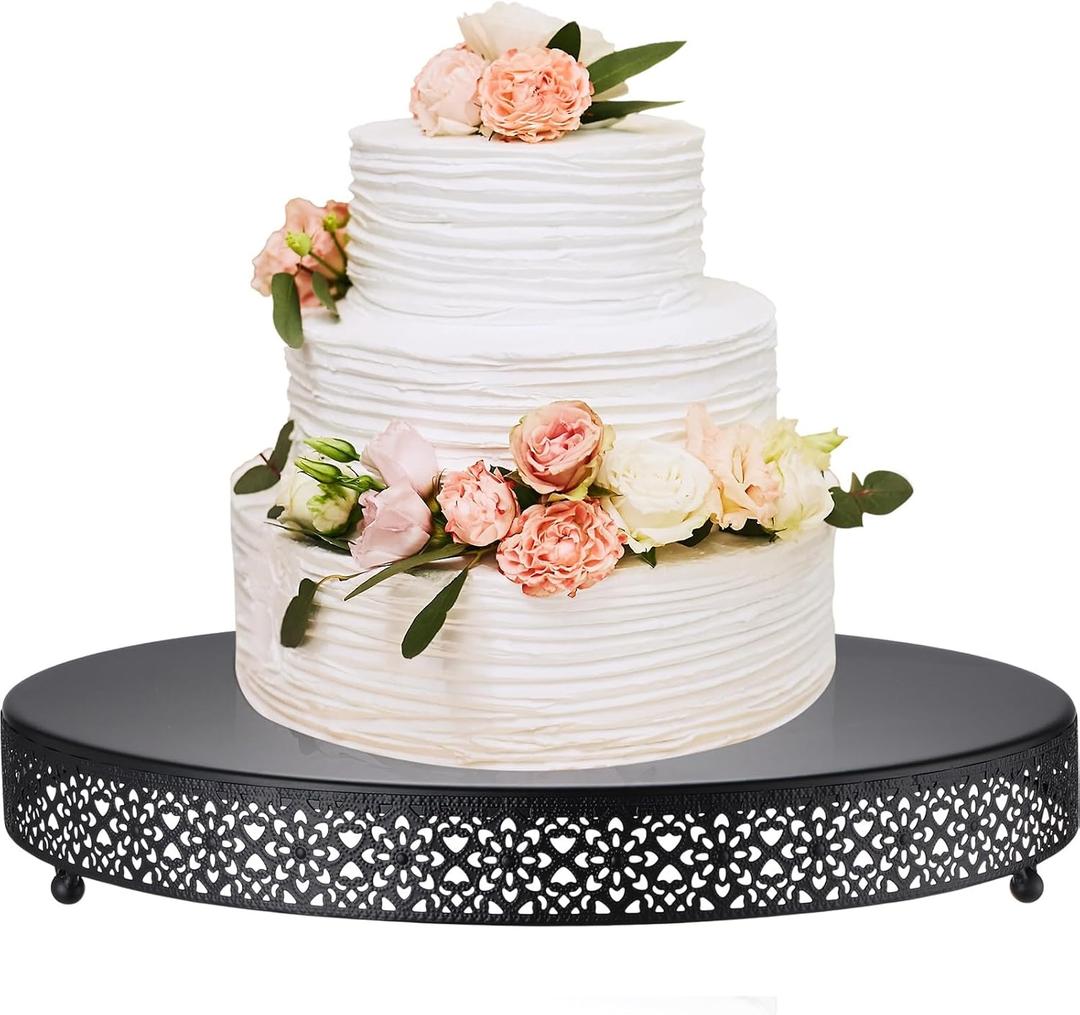 18 Inch Round Wedding Cake Stand for Cupcakes & Desserts, Black