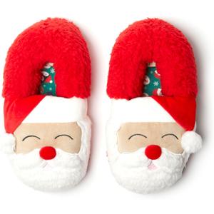 Dearfoams Unisex Adult Matching Family Holiday Christmas Reindeer & Turkey Scuff (9-10 Women/7-8 Men)