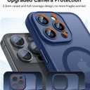CANSHN Magnetic Compatible with iPhone 15 Pro Case, Upgraded [Full Camera Protection] [Compatible with Magsafe] [Translucent Matte] Shockproof Protective Phone Case Cover 6.1 Inch - Deep Blue