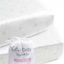 Satin Crib Sheet (2 Pack)  Oeko-TEX Certified, Helps Reduce Baby Hair Loss and Protect Delicate Hair | Fits Standard Crib & Toddler Bed (White with Light Gray Hearts & Stars)
