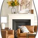 Manocorro Irregular Mirror, Asymmetrical Wall Mirror, Modern Wall Mounted Mirror, Black Framed Irregular Wall Decor for Living Room, Bathroom, Bedroom, Entryway,33.5'' x 20.5''