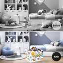 Clastyle Cosmic Space Planet Laundry Basket Star Kids Clothes Book Storage Basket Gift Toy Box for Bedroom Decor,Rocket,40x30x30 cm