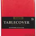 Amscam Round Plastic Party-tablecovers, 84", Apple Red