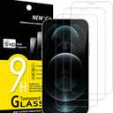 NEW'C 3 Pack Designed for iPhone 12 Pro Max Screen Protector (6.7"), Enhanced Tempered Glass Protection, Case Friendly Anti Scratch Bubble Free Ultra Resistant | Tempered Glass, Case Friendly, Anti Scratch, Bubble Free, Ultra Resistant (Transparent)