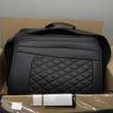 LUCKYMAN CLUB F150 Faux Leather Seat Covers Fit for 2015-2024 2025 F150 SuperCrew and 2017-2025 F250 F350 F450 Super Duty Crew Cab Pickup Trucks(Rear,Black)