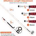 Telescoping Pressure Washer Wand 24 ft Power Washer Extension Wand Aluminum Pressure Washer Extension Wand 24 Feet with Brush Head, Gutter Cleaner, 7 Spray Nozzle Tips, 2 Hose Adapters, Support Belt