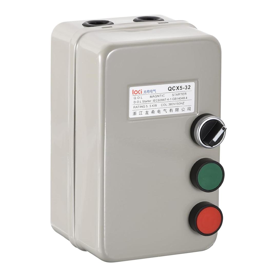 MECCANIXITY Magnetic Electric Motor Starter 380V 5.5KW 7.5HP, 3 Phase Magnetic Switch Motor Starter for Air Compressor