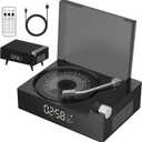 CD Player Portable with Bluetooth, Rechargeable CD Players Retro Suitcase CD Music Player with HiFi Speakers Desktop CD Player for Home Car Study Travel (Black)