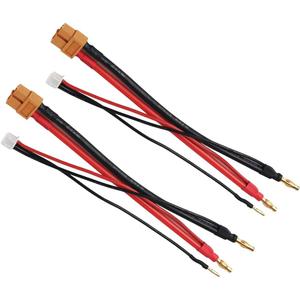 2 Pack XT60 Plug Female Connector to 4MM Banana Plug Bullet Connector Adapter Lead with 2S JST-XH Balance Plug for RC Car Drone Lipo Battery