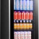Antarctic Star Beverage Refrigerator Cooler ETL Approved - 95 Can Mini Fridge Glass Door for Soda Beer Wine, 32-61, Quiet Compressor, Removable Shelves for Home, Office or Bar, 2.3 cu.ft (Black)